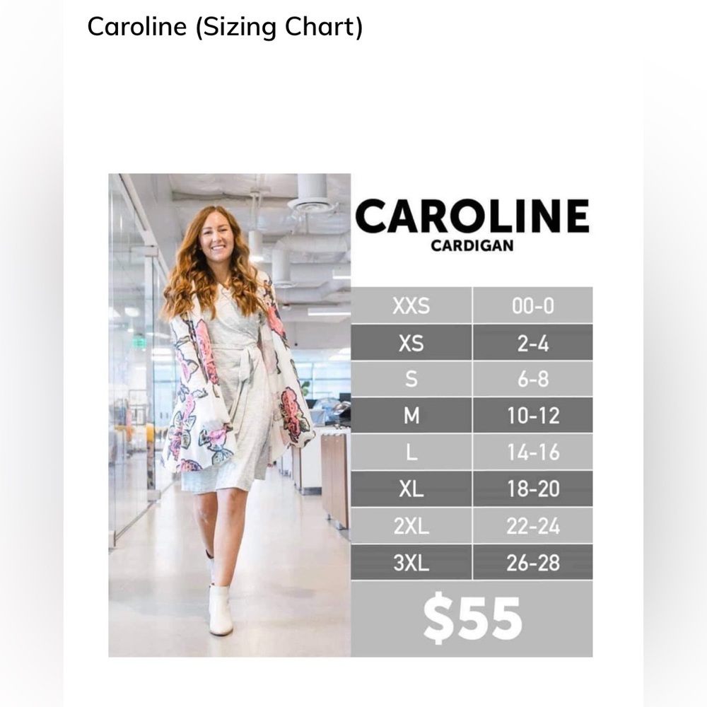 Lularoe Women’s XL Cardigan Caroline Blush White Stripe A Line Lagenlook Sweater - Picture 4 of 6